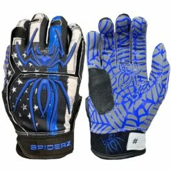 Fielding Gloves Sales 26 2022 Spiderz HYBRID Batting Gloves: Blue Line