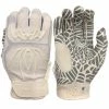 2023 Spiderz HYBRID Batting Gloves: White/White -Fielding Gloves Sales 2020HybWhiteout