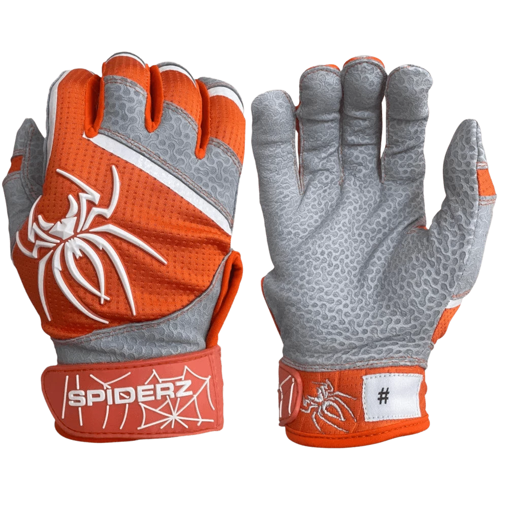 2022 Spiderz PRO Model Batting Gloves: Orange/White 3 2022 Spiderz PRO Model Batting Gloves: Orange/White
