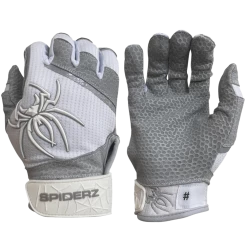 2022 Spiderz PRO Model Batting Gloves: White/Grey