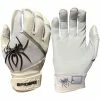 2023 Spiderz Pro Model Batting Gloves: White/Black/Silver -Fielding Gloves Sales 2023SpiderzProModelBattingGloves White Title