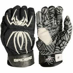 2023 Spiderz HYBRID Batting Gloves: Black/White