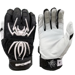2022 Spiderz ENDITE Batting Gloves: Black And White