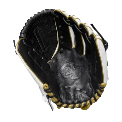Wilson A500 SIREN 11.5" Youth Fastpitch Softball Glove: WTA05LF20115 -Fielding Gloves Sales A05LF2011 1 Siren 115 Black White MetallicGold Palm