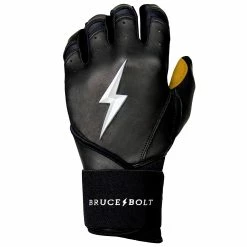 Bruce Bolt PREMIUM PRO Long Cuff Batting Gloves: Black -Fielding Gloves Sales LC BLKG LEFT