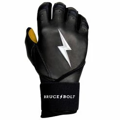 Bruce Bolt PREMIUM PRO Long Cuff Batting Gloves: Black -Fielding Gloves Sales LC BLKG RIGHT