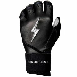 Bruce Bolt PREMIUM PRO Chrome Series Long Cuff Batting Gloves: Black -Fielding Gloves Sales LC CHRB LEFT