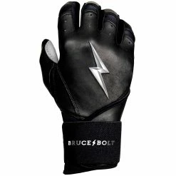 Bruce Bolt PREMIUM PRO Chrome Series Long Cuff Batting Gloves: Black -Fielding Gloves Sales LC CHRB RIGHT