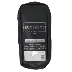 Bruce Bolt PREMIUM PRO Chrome Series Long Cuff Batting Gloves: White -Fielding Gloves Sales LC CHRW BAG