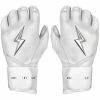 Bruce Bolt PREMIUM PRO Chrome Series Long Cuff Batting Gloves: White -Fielding Gloves Sales LC CHRW HERO