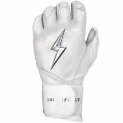 Bruce Bolt PREMIUM PRO Chrome Series Long Cuff Batting Gloves: White -Fielding Gloves Sales LC CHRW LEFT