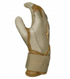 Bruce Bolt PREMIUM PRO Gold Series Batting Gloves: Long Cuff -Fielding Gloves Sales LC GLD SIDE