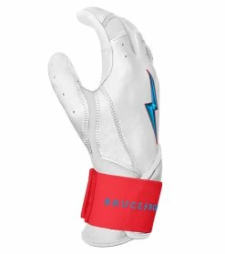 Bruce Bolt PREMIUM PRO BRINSON Series Long Cuff Batting Gloves: White -Fielding Gloves Sales LC LBW SIDE