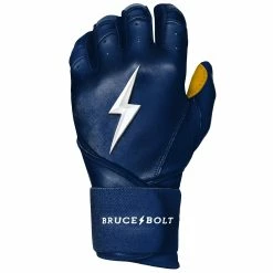 Bruce Bolt PREMIUM PRO Long Cuff Batting Gloves: Navy -Fielding Gloves Sales LC NVYG LEFT