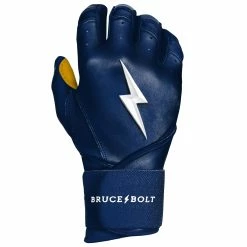 Bruce Bolt PREMIUM PRO Long Cuff Batting Gloves: Navy -Fielding Gloves Sales LC NVYG RIGHT