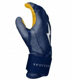 Bruce Bolt PREMIUM PRO Long Cuff Batting Gloves: Navy -Fielding Gloves Sales LC NVYG SIDE