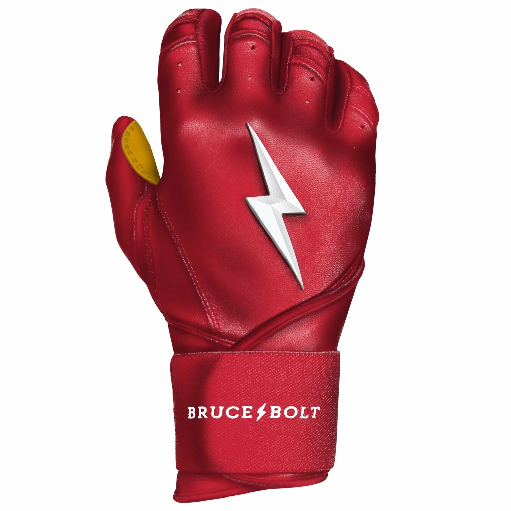 Bruce Bolt PREMIUM PRO Long Cuff Batting Gloves: Red 7 Bruce Bolt PREMIUM PRO Long Cuff Batting Gloves: Red - Image 5