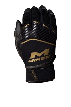 Miken Softball MK7X Adult Black And Gold Batting Gloves: MBGGLD-BLK -Fielding Gloves Sales MBGGLDblack3