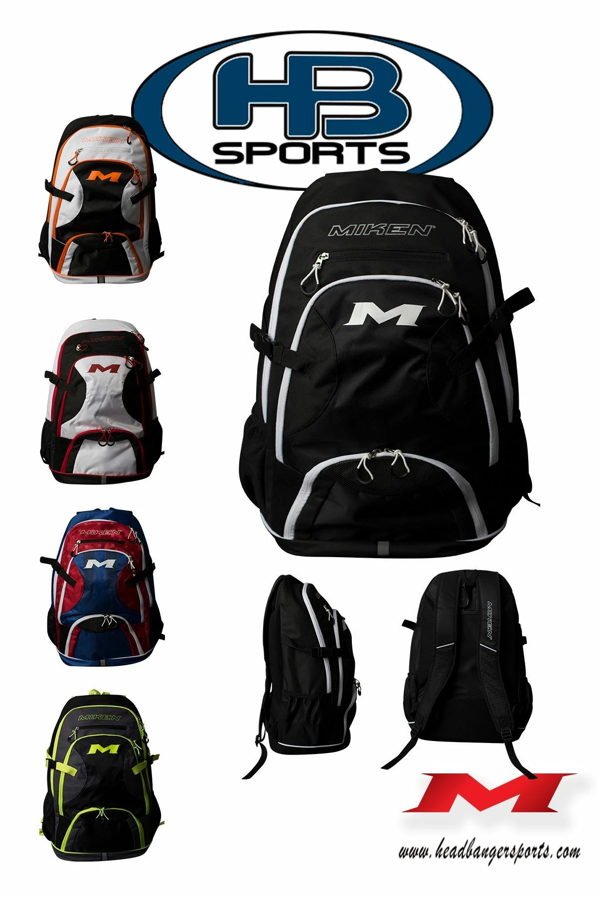 Miken Baseball And Softball Backpack: MKBG18-BP 3 Miken Baseball And Softball Backpack: MKBG18-BP