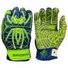 2021 Spiderz HYBRID Small Batch Batting Gloves: Navy Blue/Safety Green/White -Fielding Gloves Sales NavyBlueSafetyGreenWhite