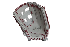 Miken Pro Series 13.5" Slow Pitch Fielding Glove - White/Scarlet: PRO135WS -Fielding Gloves Sales PRO135WS FRONT