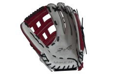 Miken Pro Series 14″ Slow Pitch Fielding Glove – White/Scarlet/Navy: PRO140WSN -Fielding Gloves Sales PRO140WSN FRONT