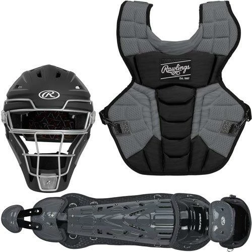 Rawlings Youth Black/Graphite VELO 2.0 Catcher's Gear Box Set: CSV2Y-B/GPH 3 Rawlings Youth Black/Graphite VELO 2.0 Catcher's Gear Box Set: CSV2Y-B/GPH