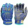 2021 Spiderz HYBRID Small Batch Batting Gloves: Royal/Turquoise/Yellow -Fielding Gloves Sales RoyalBlueYellowTurquoise