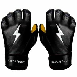 Fielding Gloves Sales 32 Bruce Bolt PREMIUM PRO Short Cuff Batting Gloves: Black