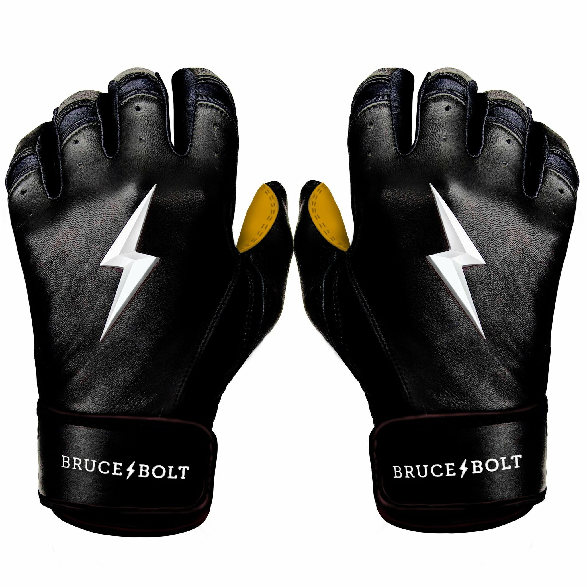 Bruce Bolt PREMIUM PRO Short Cuff Batting Gloves: Black 3 Bruce Bolt PREMIUM PRO Short Cuff Batting Gloves: Black