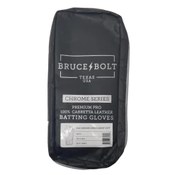 Bruce Bolt PREMIUM PRO Chrome Series Short Cuff Batting Gloves: White -Fielding Gloves Sales SC CHRW BAG