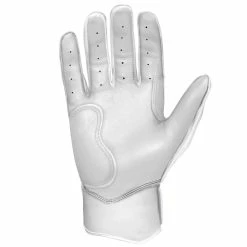Bruce Bolt PREMIUM PRO Chrome Series Short Cuff Batting Gloves: White -Fielding Gloves Sales SC CHRW PALM