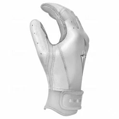 Bruce Bolt PREMIUM PRO Chrome Series Short Cuff Batting Gloves: White -Fielding Gloves Sales SC CHRW SIDE