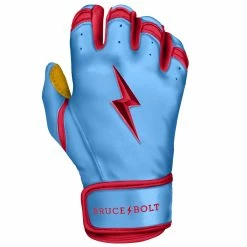 Bruce Bolt PREMIUM PRO BADER Series Short Cuff Batting Gloves: Baby Blue -Fielding Gloves Sales SC HBB RIGHT