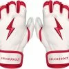 Bruce Bolt PREMIUM PRO BADER Series Short Cuff Batting Gloves: White -Fielding Gloves Sales SC HBW HERO