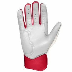 Bruce Bolt PREMIUM PRO BADER Series Short Cuff Batting Gloves: White -Fielding Gloves Sales SC HBW PALM