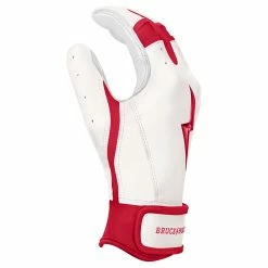Bruce Bolt PREMIUM PRO BADER Series Short Cuff Batting Gloves: White -Fielding Gloves Sales SC HBW SIDE