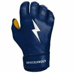 Bruce Bolt PREMIUM PRO Short Cuff Batting Gloves: Navy 21 Bruce Bolt PREMIUM PRO Short Cuff Batting Gloves: Navy -Fielding Gloves Sales SC NVYG RIGHT.