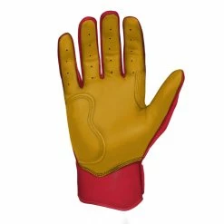 Bruce Bolt PREMIUM PRO Short Cuff Batting Gloves: Red -Fielding Gloves Sales SC REDG PALM