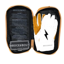 Bruce Bolt PREMIUM PRO Short Cuff Batting Gloves: White -Fielding Gloves Sales SC WHTG BAG2