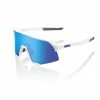 100% S3 Sunglasses Matte White - HiPER Blue Multilayer Mirror Lens -Fielding Gloves Sales SP21 S3 60005 00006 3Q