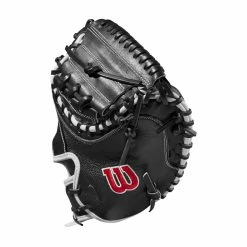 2022 Wilson A2000 M1DSS 33.5" Catcher's Mitt: WTA20RB22M1DSS -Fielding Gloves Sales WBW100401 2 A2000 M1D C 335 Black White Red.png.cq5dam.web .1200.1200