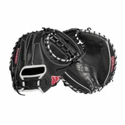 2022 Wilson A2000 M1DSS 33.5" Catcher's Mitt: WTA20RB22M1DSS -Fielding Gloves Sales WBW100401 8 A2000 M1D C 335 Black White Red.png.cq5dam.web .1200.1200