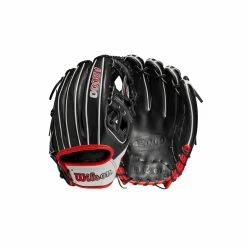 2023 Wilson A2000 1975 11.75" Infield Baseball Glove: WBW1009701175 -Fielding Gloves Sales WBW100970 8 A2000 IF 1975 1175 Black White Red.png.cq5dam.web .1200.1200