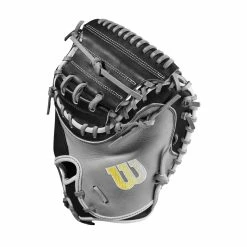 2023 Wilson A2000 M2 33.5" Baseball Catcher's Mitt: WBW100977335 -Fielding Gloves Sales WBW100977 2 A2000 C M2SS 335 Grey Black.png.cq5dam.web .1200.1200