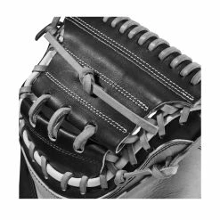 2023 Wilson A2000 M2 33.5" Baseball Catcher's Mitt: WBW100977335 -Fielding Gloves Sales WBW100977 4 A2000 C M2SS 335 Grey Black.png.cq5dam.web .1200.1200