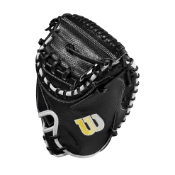 2023 Wilson A2000 M1DSS 33.5" Baseball Catcher's Mitt: WBW100995335 -Fielding Gloves Sales WBW100995 2 A2000 C M1DSC 335 BlackSS BlackDimple White WilsonGold