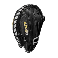 2023 Wilson A2000 M1DSS 33.5" Baseball Catcher's Mitt: WBW100995335 -Fielding Gloves Sales WBW100995 3 A2000 C M1DSC 335 BlackSS BlackDimple White WilsonGold