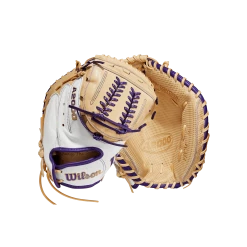 2023 Wilson A2000 Aubree Munro AM1 34" Fastpitch Catcher's Mitt: WBW10101834 17 2023 Wilson A2000 Aubree Munro AM1 34" Fastpitch Catcher's Mitt: WBW10101834 -Fielding Gloves Sales WBW101018 8 A2000 FP C Aubree Munro GM FPCM 34 White Blonde Purple