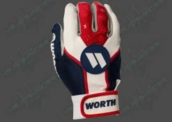 Worth Adult Red, White, And Blue Team Batting Gloves: WBATGL-RWB 7 Worth Adult Red, White, And Blue Team Batting Gloves: WBATGL-RWB -Fielding Gloves Sales WORTHBGRWB